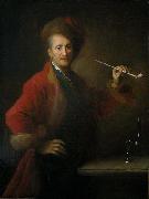 unknow artist Portrait d'homme en costume polonais, une pipe a la main. Sweden oil painting artist